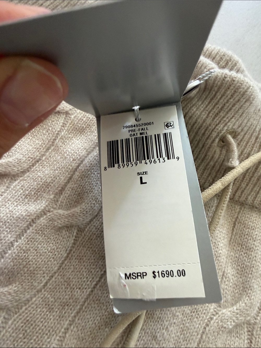 NWT Ralph Lauren 100% Cashmere Cable-Knit Drawstring Pants - Picture 4 of 8